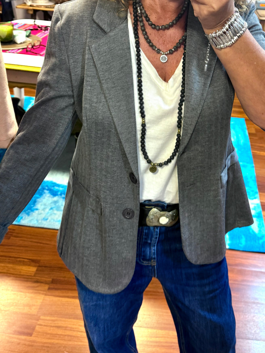 BLAZER GRIS ESPIGA
