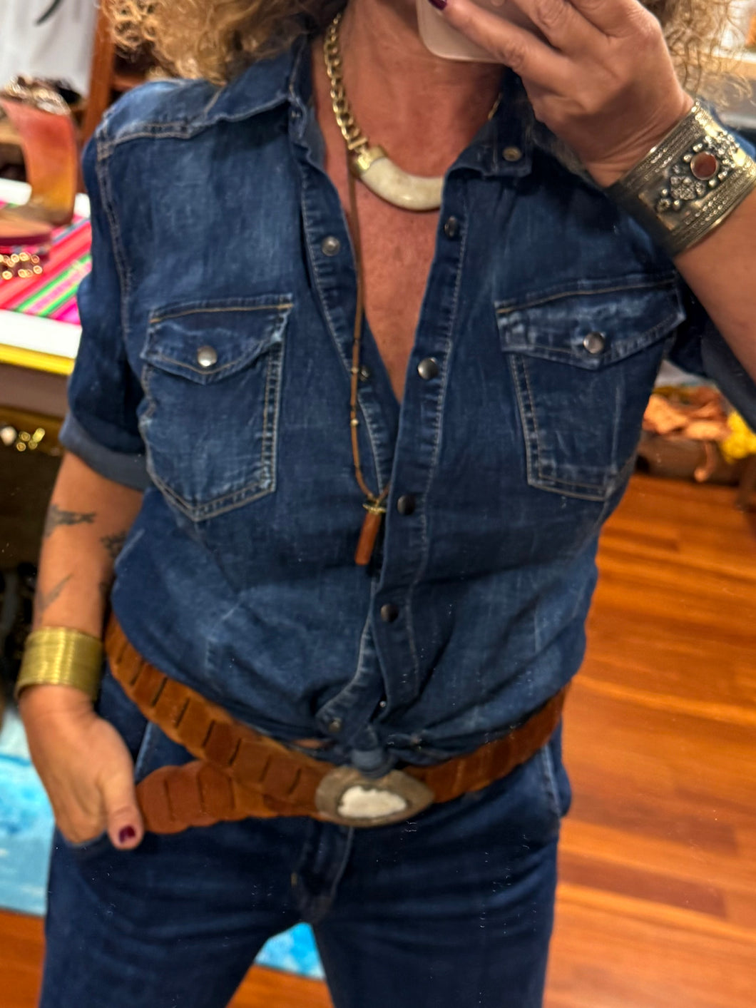 CAMISA JEAN OSCUR
